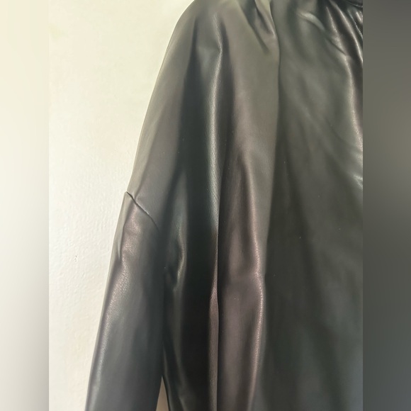 French Connection Faux Leather Long Sleeve Top - Picture 9 of 16